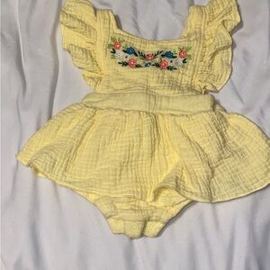 Baby Essentials Soft Yellow Textured Romper